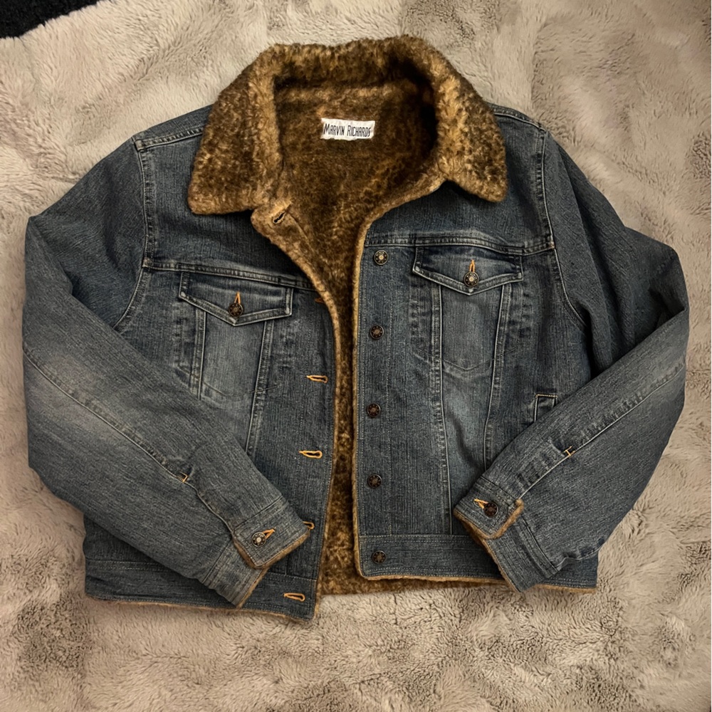 Faux Fur Lined Marvin Richards Denim Jacket